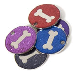 Glitter Bone Pet Tags 32 mm, pack of 10