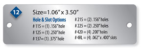 12 Tag,  Mill Finish Aluminum, Box of 1,000