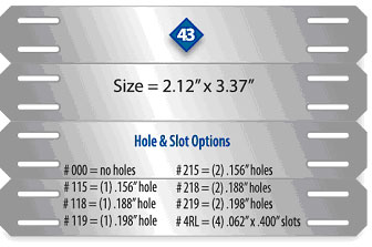 43 Tag, Mill Finish Aluminum, Box of 1,000